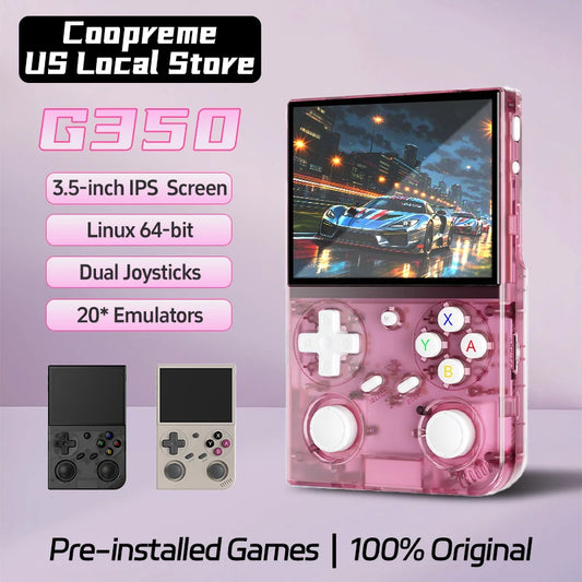 G350 Handheld Game Console 3.5'' IPS Screen Linux System Dual Joystick Vibration Motor Retro Portable Video Console Gift