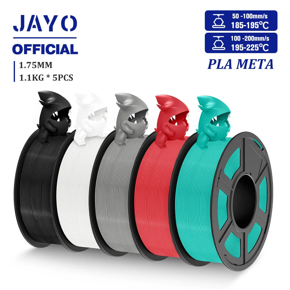 JAYO 3D Filament PLA/PLA META/PETG/SILK PLA+/Wood/PLA Marblel/ APLA 1.75mm 5Roll 1.1KG/0.5KG 3D Printer Filament for 3D Printer