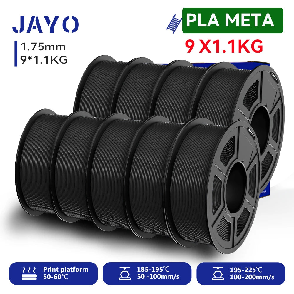 JAYO 9/10 Rolls 3D PETG/PLA/PLA PLUS Printer Filament 1.75mm 100% No Bubble non-toxic 3D Printing Materials for 3D Printer& Pen