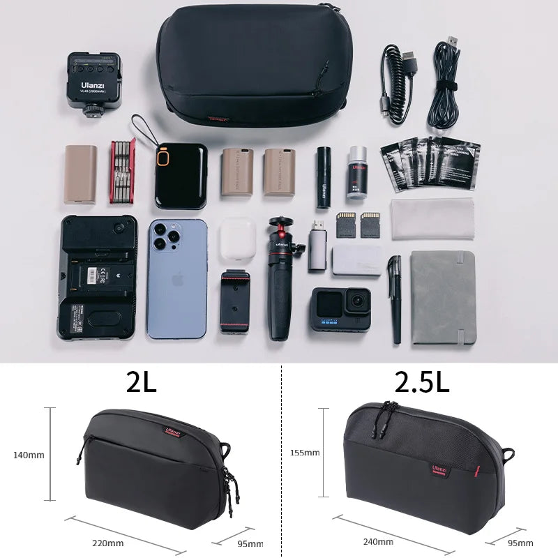 Ulanzi Traker Tech Pouch Waterproof Photography Storage Carry Pouch Small Electronics Organizer Bag for SD Card Camera Battery