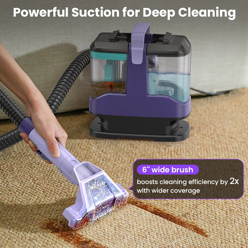 YISORA Portable Spot Carpet Cleaner,  18kPa Wet Dry Washing Cleaner Machine for Car, Sofa