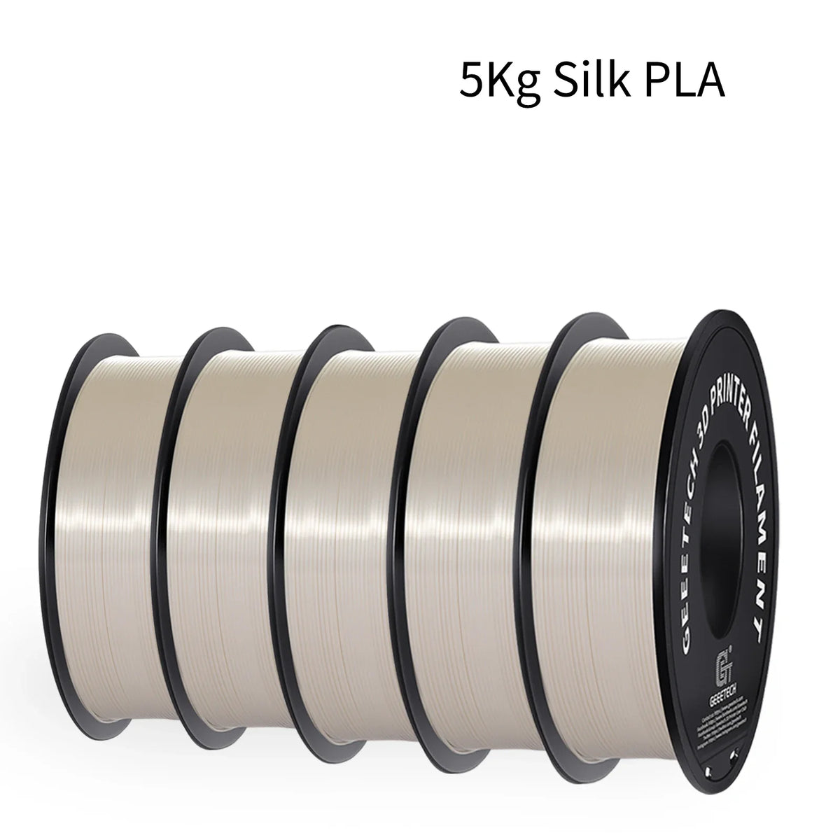 GEEETECH 5Kg 3D Silk PLA Filament 1.75mm High Gloss Surface Neat Wrapped Dimensional Accuracy /-0.02mm Vacuum Packaging