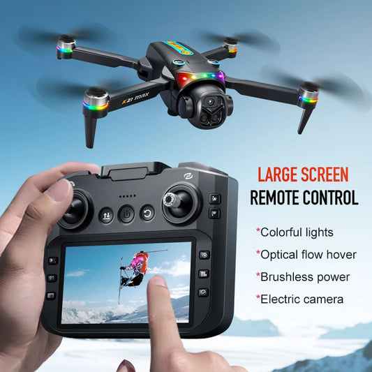 K21MAX Drone with 4.3" Screen Remote Controller, FPV Quadcopter with Optical Flow Hover & Auto Return-to-Home, Portable RC Drone for Beginners, Holiday Gift