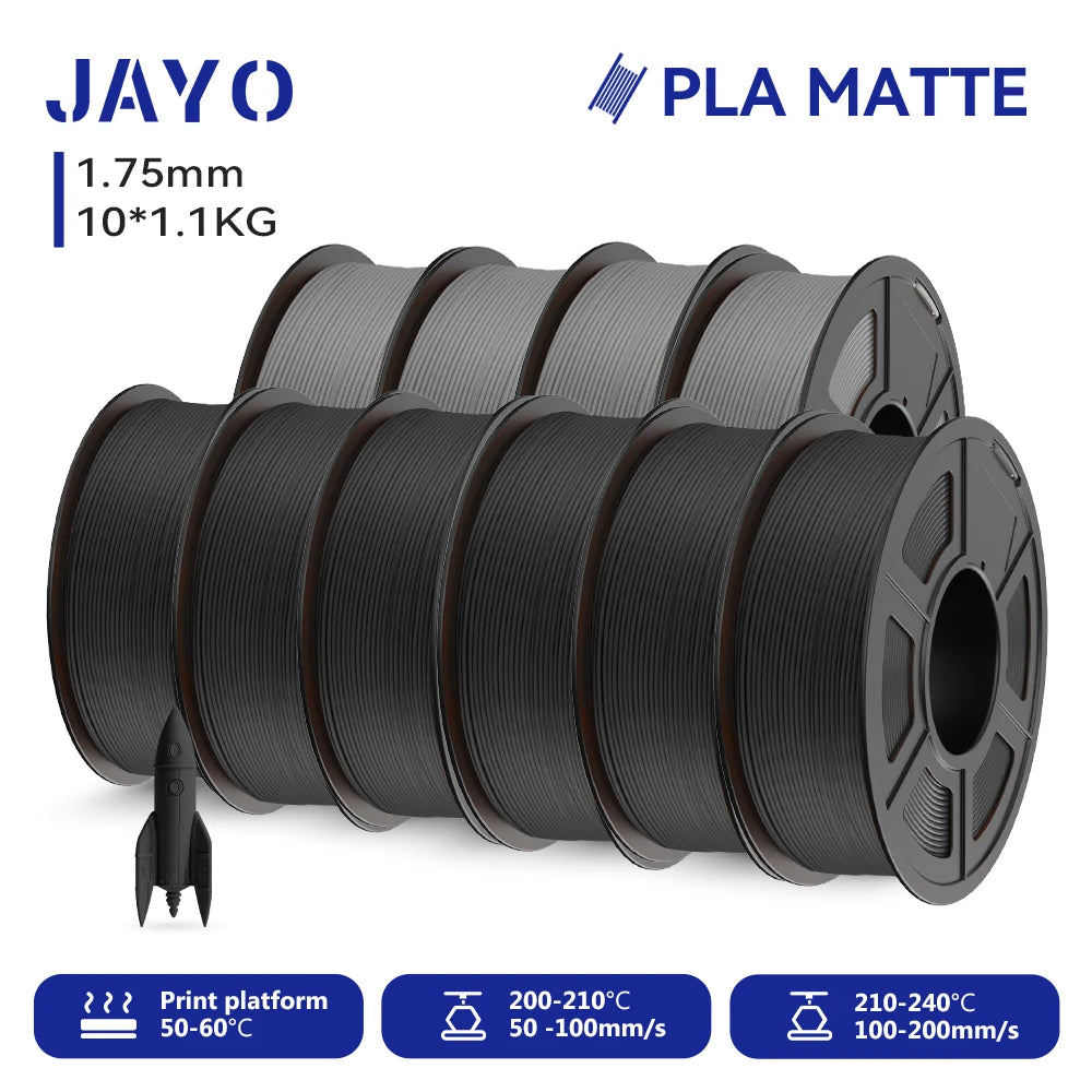 JAYO 9/10 Rolls 3D PETG/PLA/PLA PLUS Printer Filament 1.75mm 100% No Bubble non-toxic 3D Printing Materials for 3D Printer& Pen