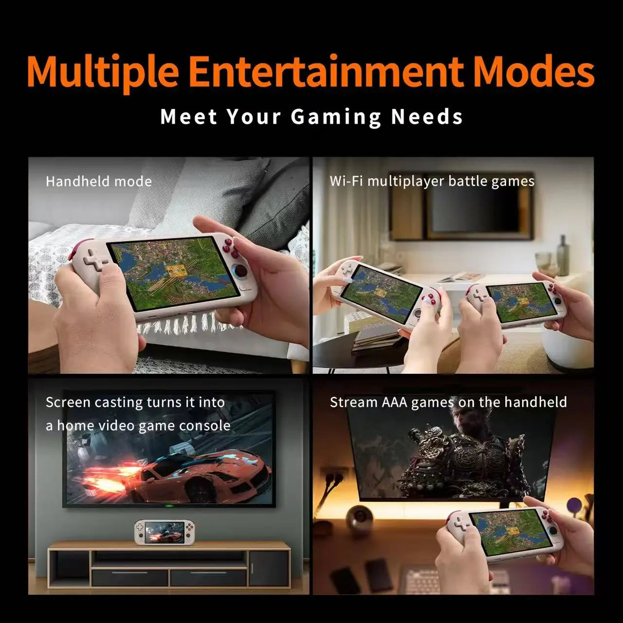 MANGMI AIR X Handheld Game Console with Qualcomm Snapdragon 662 5.5'' Touchscreen Android14 Fast Charging Active Cooling Fan RGB