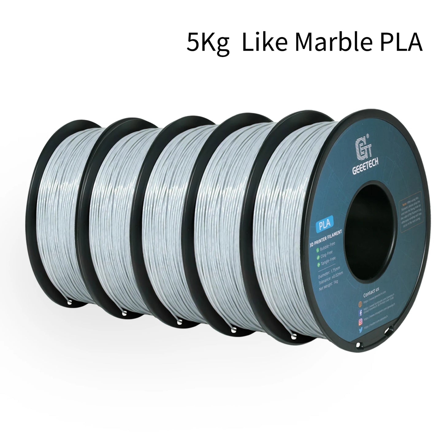 Geeetech 5Kg Standard PLA Filament 1.75mm 3D Printer Plastic Material, Accuracy 0.03mm, multiple colour, Fit Most FDM Printer