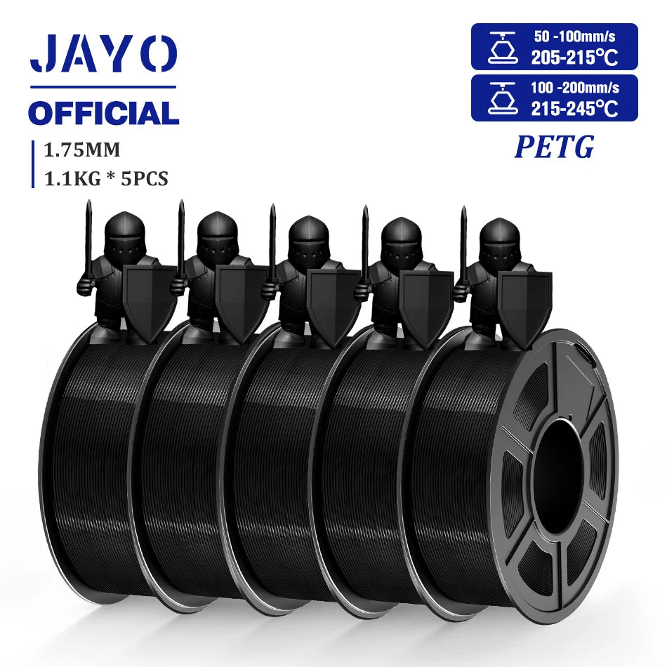 JAYO 3D Filament PLA/PLA META/PETG/SILK PLA+/Wood/PLA Marblel/ APLA 1.75mm 5Roll 1.1KG/0.5KG 3D Printer Filament for 3D Printer