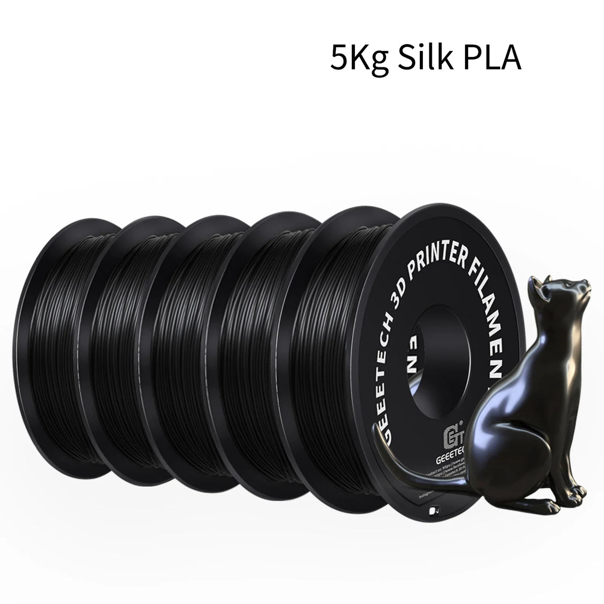 GEEETECH 5Kg 3D Silk PLA Filament 1.75mm High Gloss Surface Neat Wrapped Dimensional Accuracy /-0.02mm Vacuum Packaging