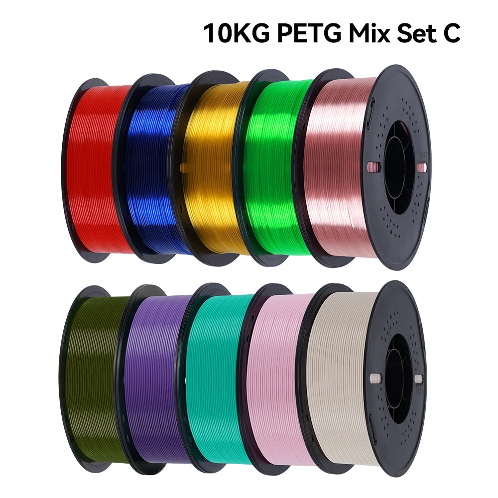 10KG PLA Filament PETG 3d Filament 1.75mm For 3D Printer Filament 10rolls/set Mixed colors and materials FDM Printing Fast Ship