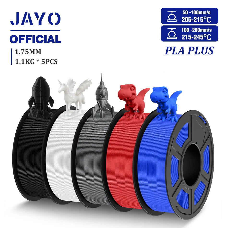 JAYO 3D Filament PLA/PLA META/PETG/SILK PLA+/Wood/PLA Marblel/ APLA 1.75mm 5Roll 1.1KG/0.5KG 3D Printer Filament for 3D Printer