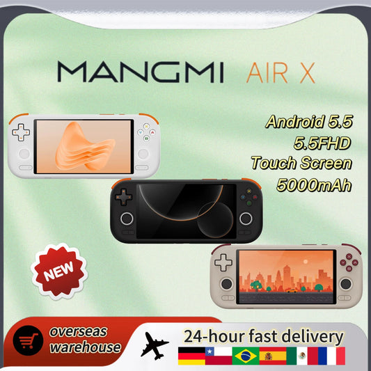 MANGMI AIR X Handheld Game Console with Qualcomm Snapdragon 662 5.5'' Touchscreen Android14 Fast Charging Active Cooling Fan RGB