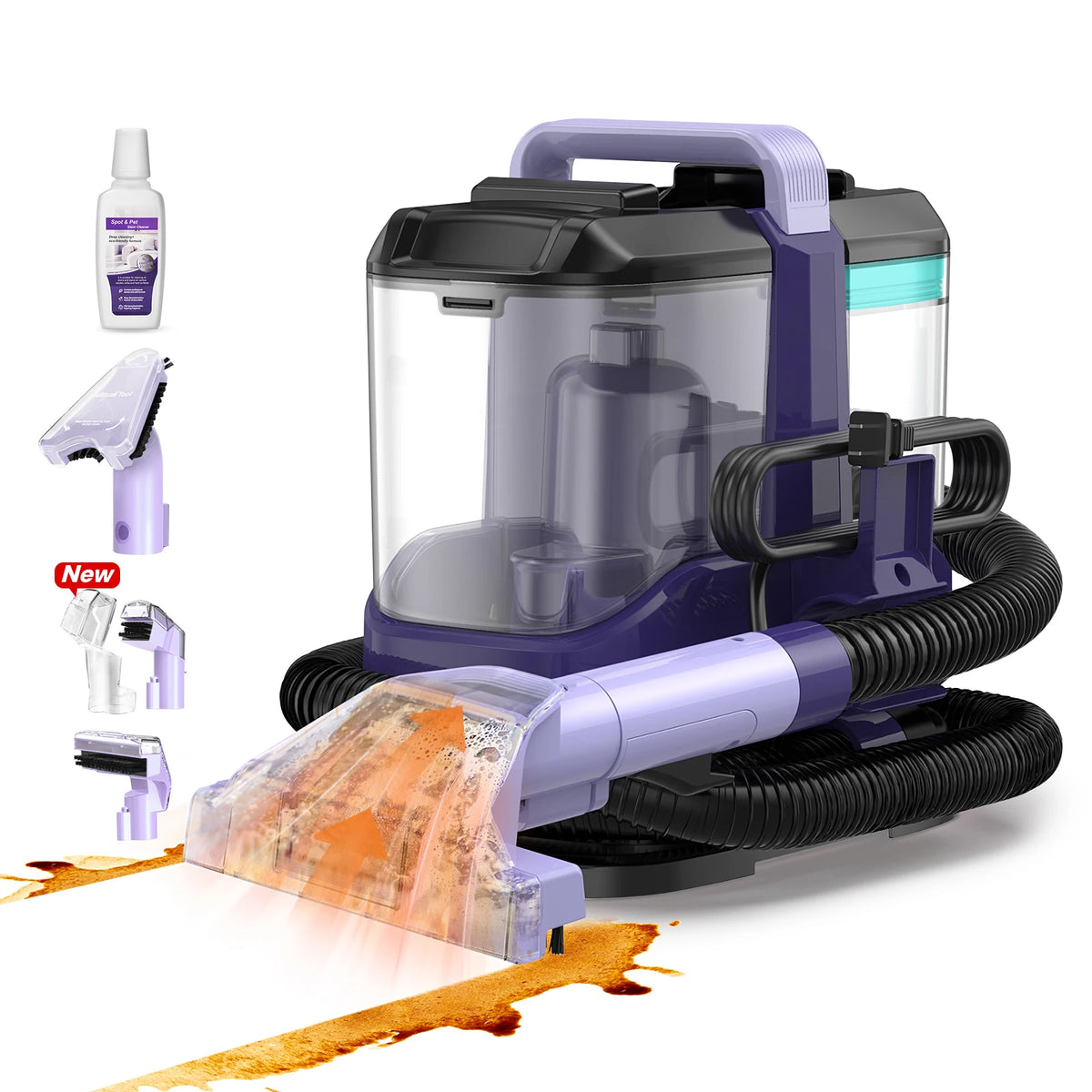YISORA Portable Spot Carpet Cleaner,  18kPa Wet Dry Washing Cleaner Machine for Car, Sofa