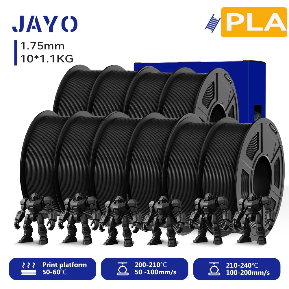 JAYO 9/10 Rolls 3D PETG/PLA/PLA PLUS Printer Filament 1.75mm 100% No Bubble non-toxic 3D Printing Materials for 3D Printer& Pen