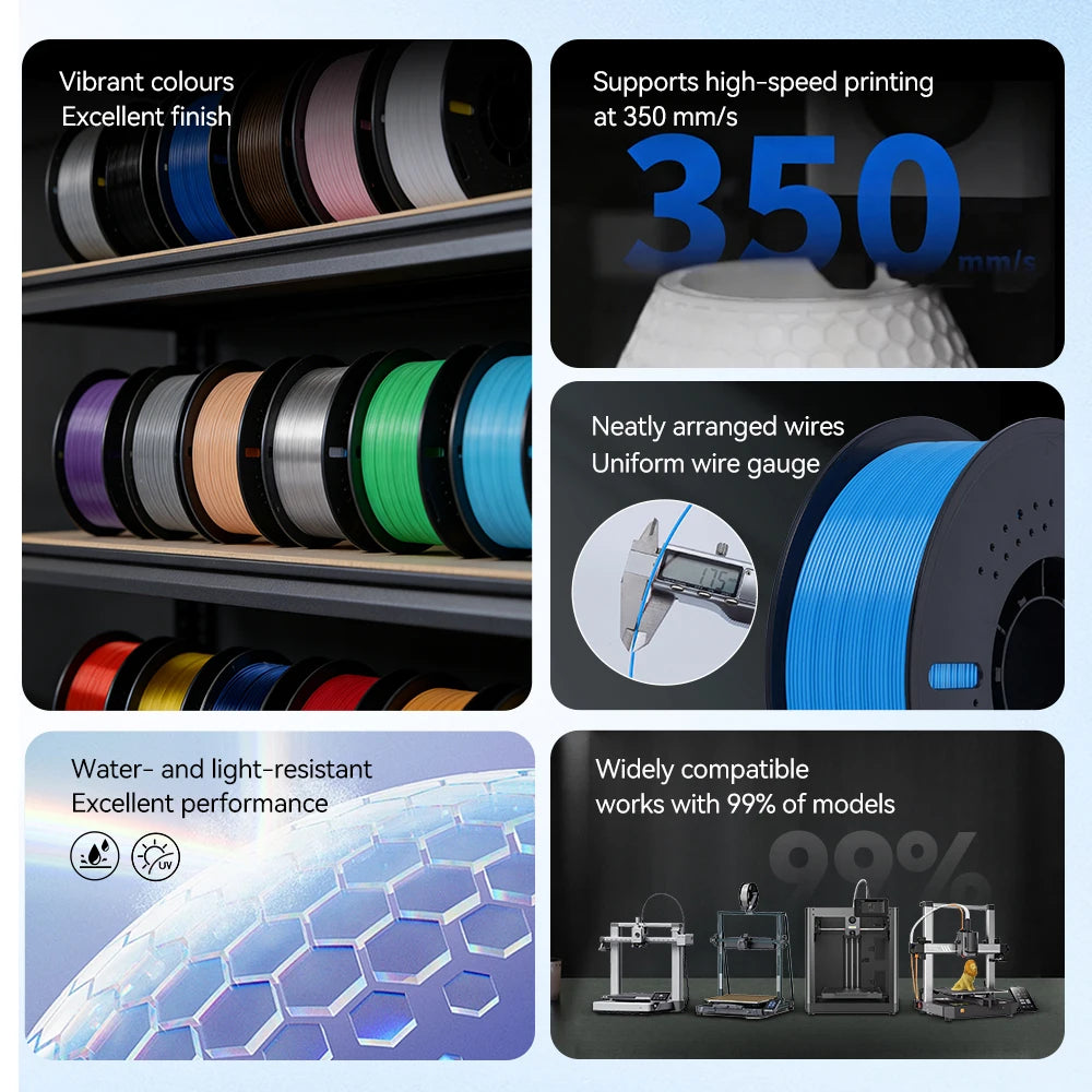 10KG PLA Filament PETG 3d Filament 1.75mm For 3D Printer Filament 10rolls/set Mixed colors and materials FDM Printing Fast Ship