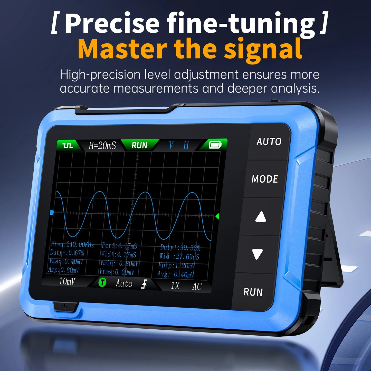 FNIRSI DSO510 New 10MHz Handheld Digital Oscilloscope 2 in 1 Signal Generator 48MS/s Sampling Rate Electronics Reparie Tools